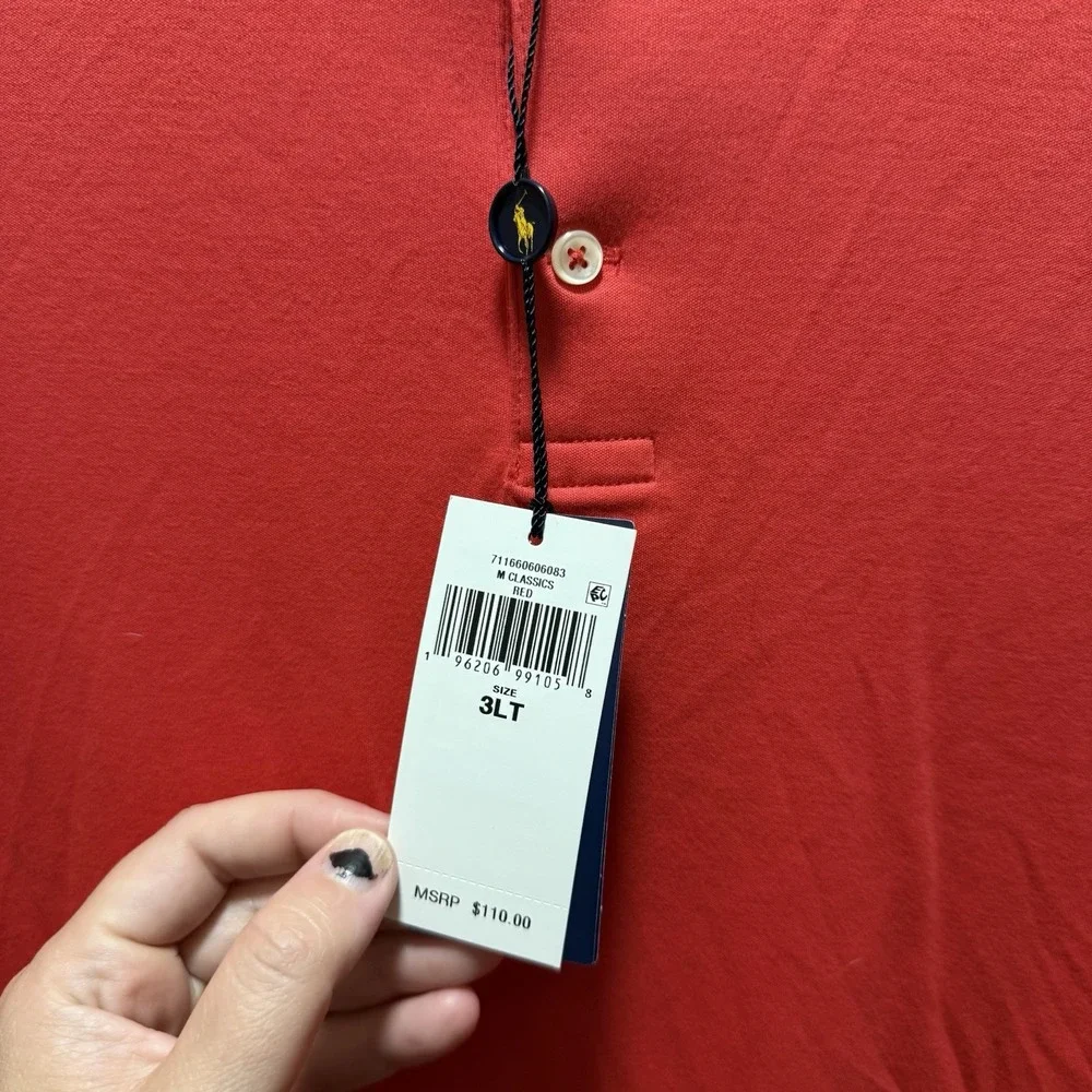 Polo‎ Ralph Lauren Polo Shirt Big & Tall Mens Size 3XLT Red NEW WITH TAGS